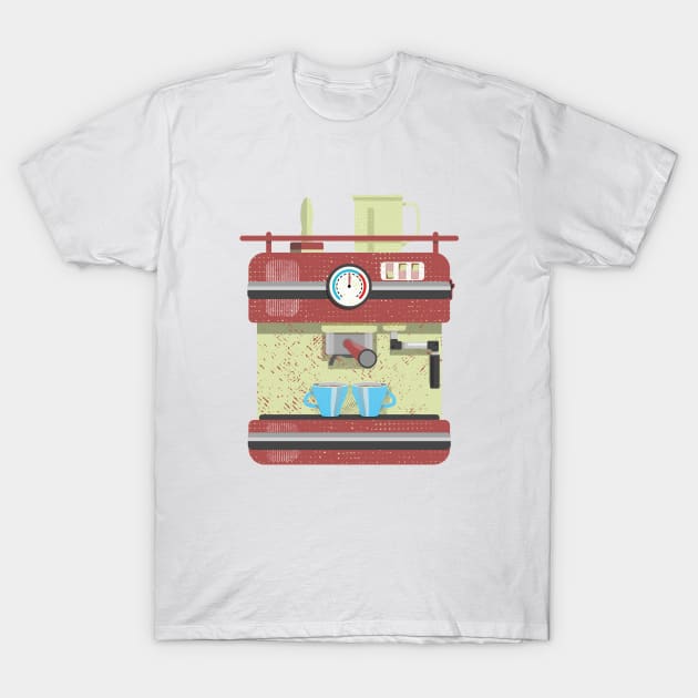 Red vector coffee machine T-Shirt by mailboxdisco